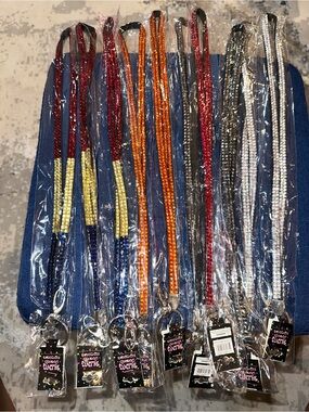 10 lanyard keychains identification badge holder lobster claw & round key ring